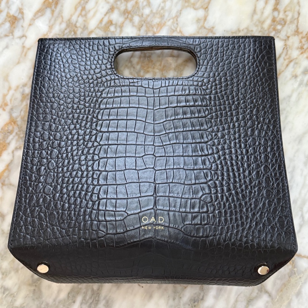 OAD Black Alligator Embossed Bag